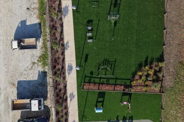 vista dall'alto dell'area parco giochi e area fitnell